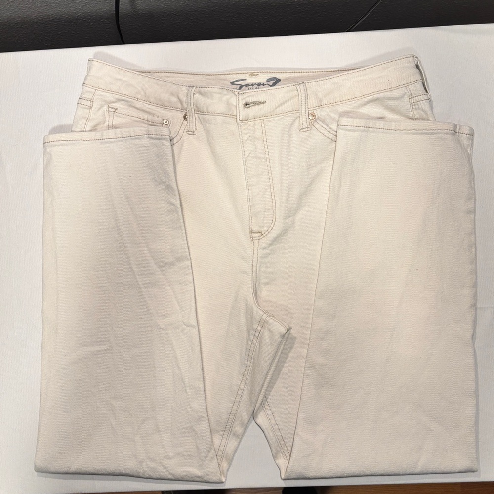 Seven7 Off-White Slim Straight Jeans